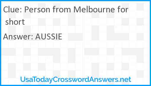Person from Melbourne for short Answer