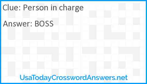 Person in charge Answer