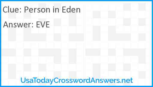 Person in Eden Answer