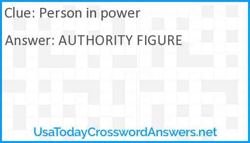 Person in power Answer