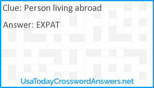 Person living abroad Answer