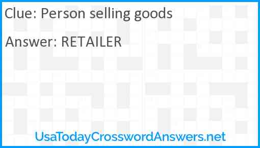 Person selling goods Answer