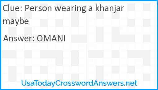 Person wearing a khanjar maybe Answer