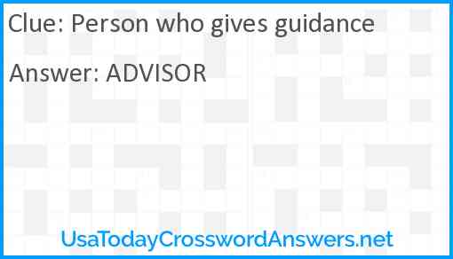 Person who gives guidance Answer