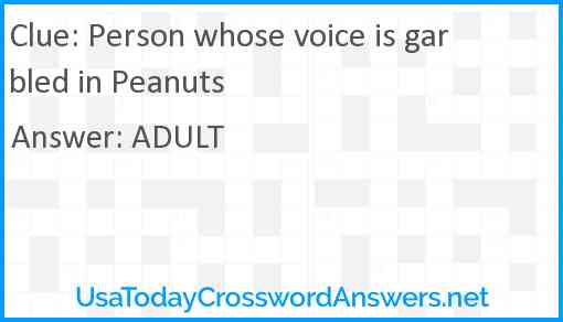 Person whose voice is garbled in Peanuts Answer