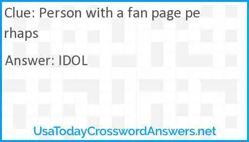 Person with a fan page perhaps Answer