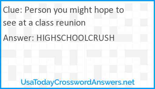 Person you might hope to see at a class reunion Answer