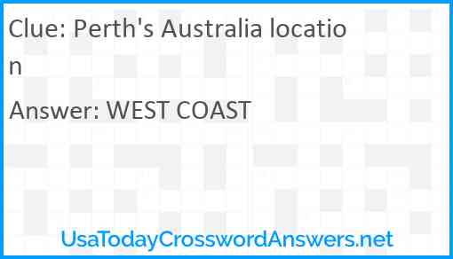 Perth's Australia location Answer