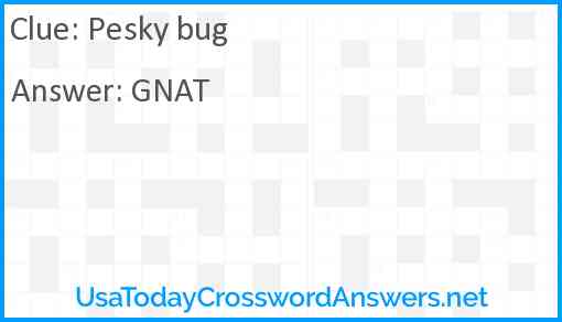 Pesky bug Answer