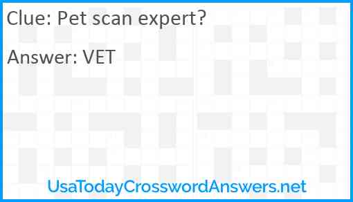 Pet scan expert? Answer