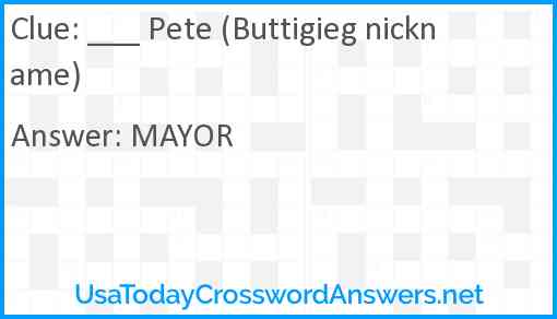 ___ Pete (Buttigieg nickname) Answer