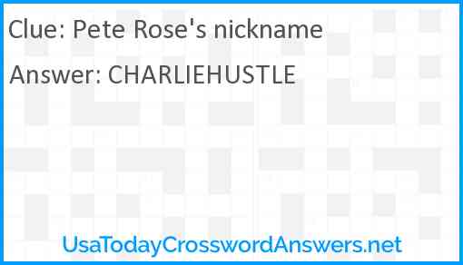 Pete Rose's nickname Answer