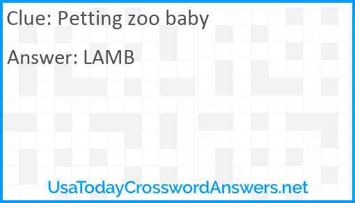 Petting zoo baby Answer