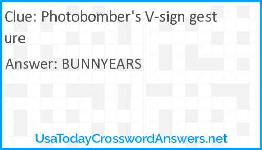 Photobomber's V-sign gesture Answer