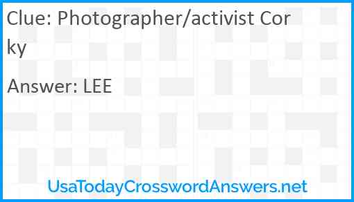 Photographer/activist Corky Answer