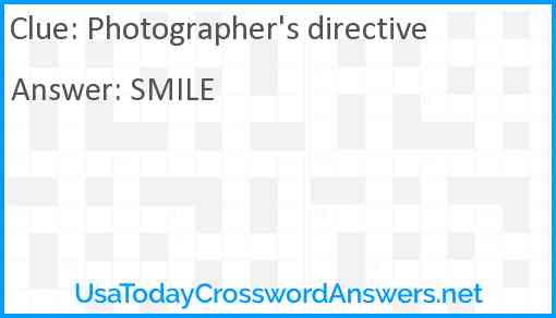 Photographer's directive Answer