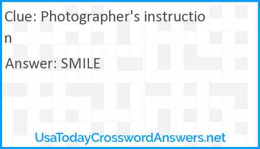 Photographer's instruction Answer