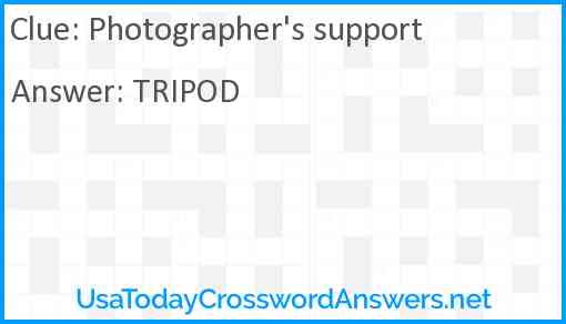 Photographer's support Answer