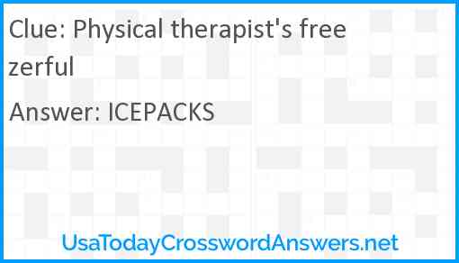 Physical therapist's freezerful Answer