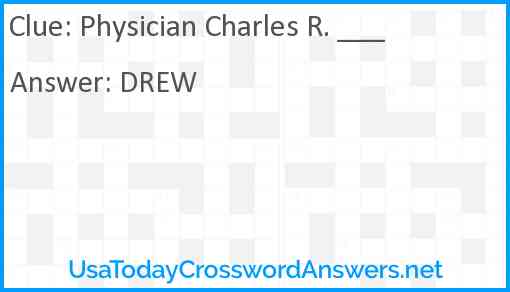 Physician Charles R. ___ Answer