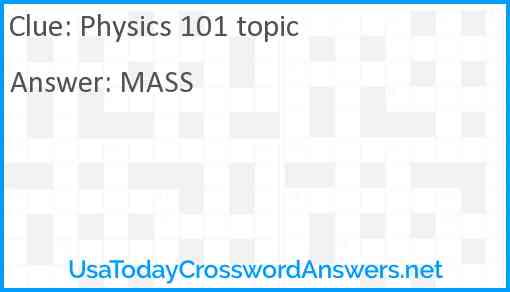 Physics 101 topic Answer