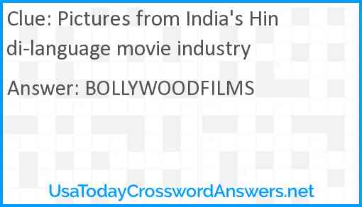 Pictures from India's Hindi-language movie industry Answer