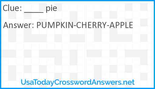 ____ ____ pie Answer