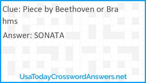 Piece by Beethoven or Brahms Answer