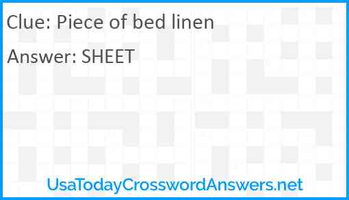 Piece of bed linen Answer