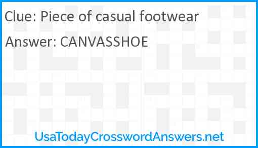 Piece of casual footwear Answer
