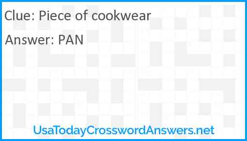 Piece of cookwear Answer