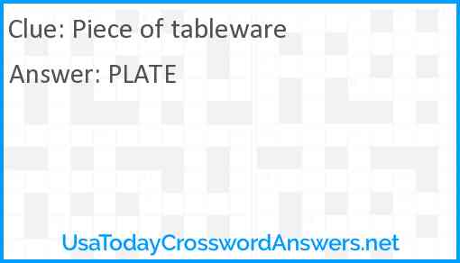 Piece of tableware Answer