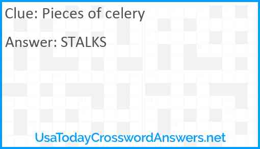 Pieces of celery Answer