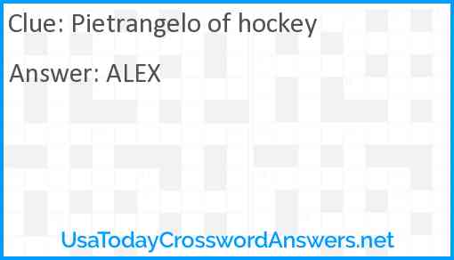 Pietrangelo of hockey Answer