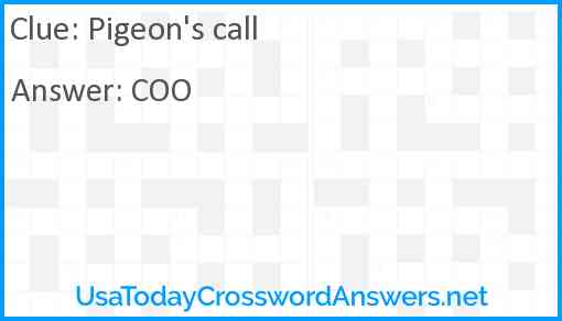 Pigeon's call Answer