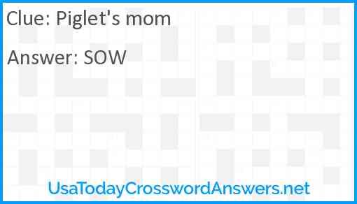 Piglet's mom Answer