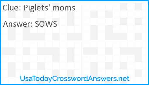 Piglets' moms Answer