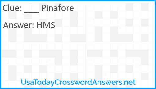 ___ Pinafore Answer