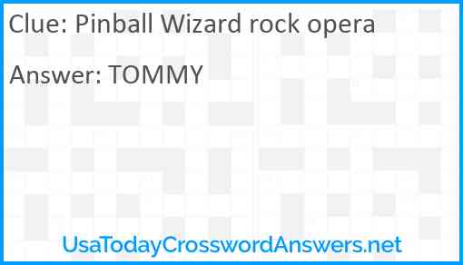 Pinball Wizard rock opera Answer