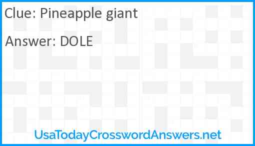 Pineapple giant Answer