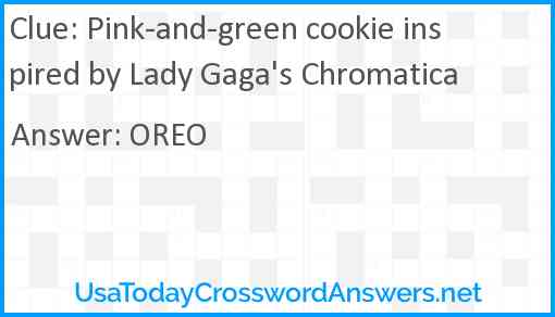 Pink-and-green cookie inspired by Lady Gaga's Chromatica Answer