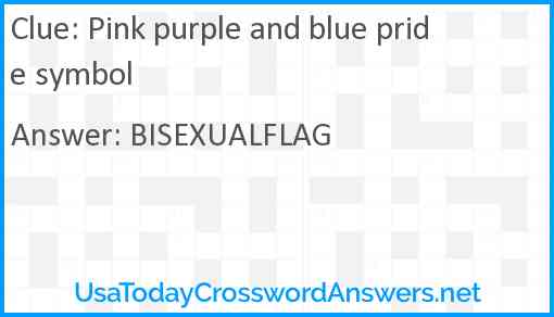 Pink purple and blue pride symbol Answer