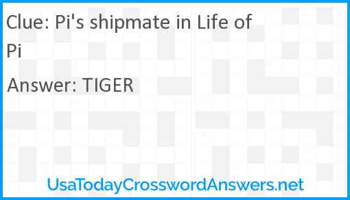 Pi's shipmate in Life of Pi Answer