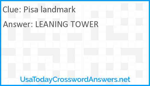 Pisa landmark Answer