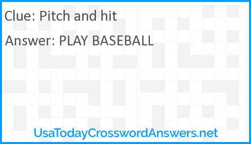 Pitch and hit Answer