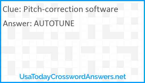 Pitch-correction software Answer