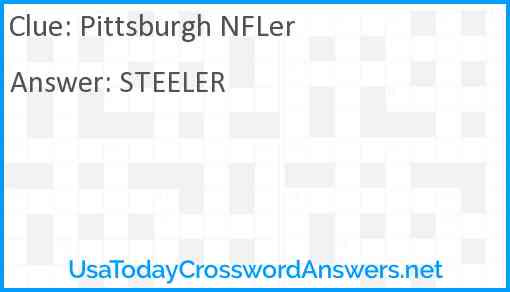 Pittsburgh NFLer Answer