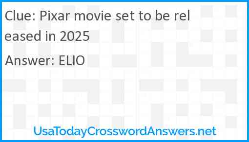 Pixar movie set to be released in 2025 Answer