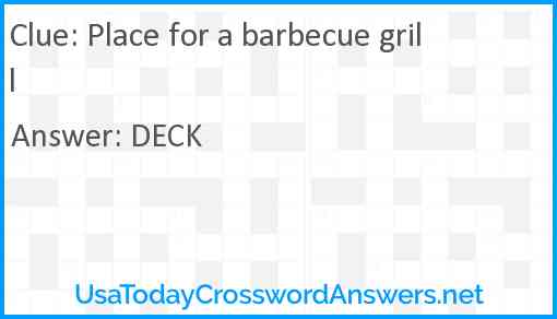 Place for a barbecue grill Answer