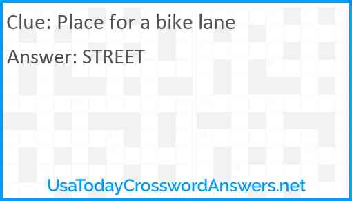 Place for a bike lane Answer